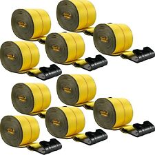 10 Pack Flat Hook Straps 4"x30' Flatbed Straps Tie Down 15400 lbs Lashing Strap