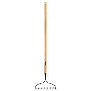 47″ in Wood Handle Garden Bow Rake Metal End Yard Lawn Care Tools Gardening - Picture 1 of 8