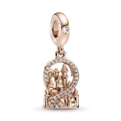 Disney Pandora Charm - Fantasyland Castle - Rose Gold with gift  BOX #120 - Image 1 of 3