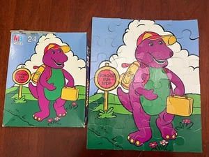 Vintage 1993 Milton Bradley Barney Purple Dinosaur 24 Piece Puzzle 100% Complete - Picture 1 of 12