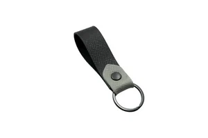Black Grey Leather Keyring key fob saffiano Italian Leather key holder key strap - Picture 1 of 2