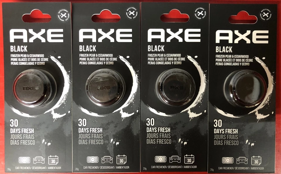 (4) NUEVO HACHA NEGRO CLIPS DE VENTILACIÓN AMBIENTADORES COCHE AROMA PERA CONGELADA Y MADERA DE CEDRO Foto 1 de 1