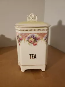 ANTIQUE LUISE CZECHOSLOVAKIA TEA PORCELAIN CANISTER. - Picture 1 of 13