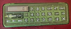 Vintage American Girl Pencil Box Calculator Working Neon Green - Picture 1 of 8