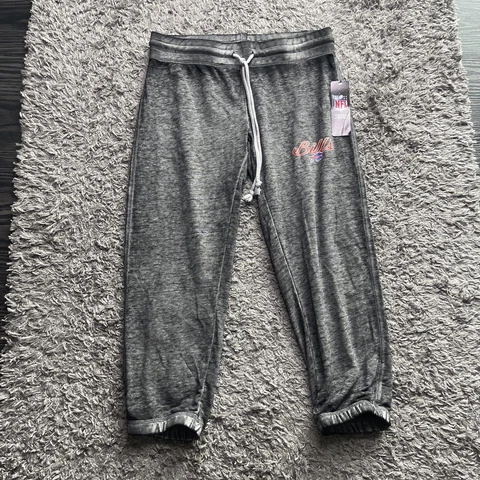 Buffalo Bills Pants Womens Small Gray Sleepwear Lightweight Drawstring Cover
