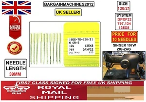 AGO MACCHINA DA CUCIRE SINGER 107W ZIG-ZAG SYS:135X8 797 134 DPXF22 S=130/21 INDST - Foto 1 di 4