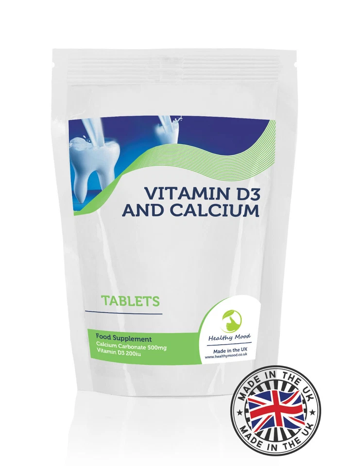 Suplemento de calcio 500 mg y vitamina D 200 mg 250/500/1000 comprimidos a granel Foto 1 de 3