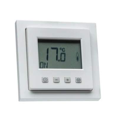 Digital Raumthermostat mit Busch Jäger future linear Rahmen für Fußbodenheizung - Bild 1 von 4