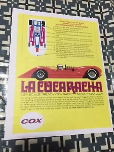 VINTAGE COX LA CUCARACHA SLOT CAR POSTER PAGE VERY COOL COLOR COLLECTABLE AD!! - Picture 1 of 3