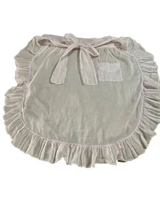 Vintage Half Apron Sheer Pink Ruffles - Picture 1 of 6