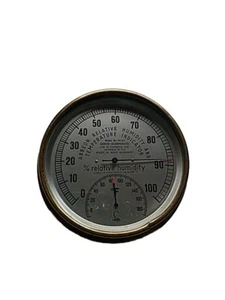 Vintage ABBEON Messing Temperatur Luftfeuchtigkeitsanzeige Messgerät M2A4 W Deutschland - Bild 1 von 2