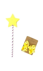 Room On The Broom Inspired Yellow Star Wand & Hair Bow Clip World Book Day - Picture 1 of 3