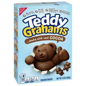 Teddy Grahams Chocolate Graham Snacks, Graham Chocolate Cookies 10 oz - Picture 1 of 6