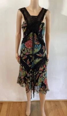 VESTIDO DE SEDA ESTAMPADO CORTE SESGADO JOHN GALLIANO F/W 2002 TALLA 4 Foto 1 de 4