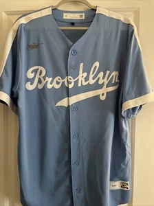 Nike Dodgers Jackie Robinson Light Blue Cooperstown Collection Jersey Men's L - Picture 1 of 8