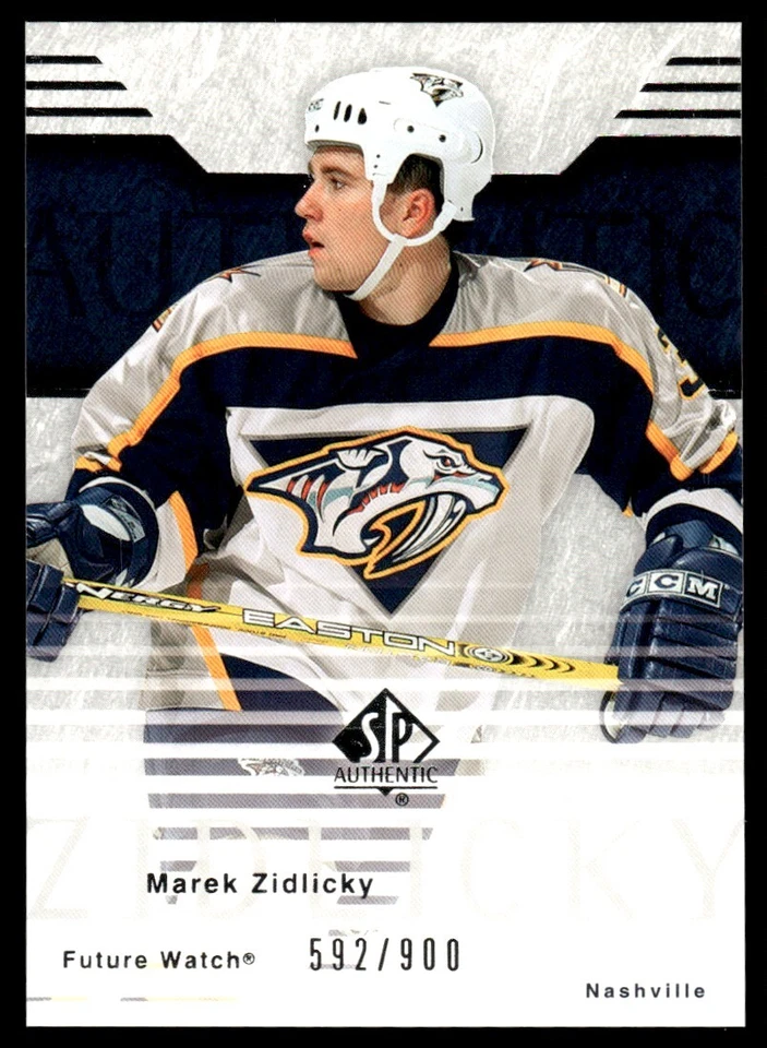 2003-04 SP Authentic Marek Zidlicky Rookie 592/900 Nashville Predators #105 - Image 1 of 2