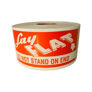 Lay Flat 2"x 4" Do Not Stand On End Large Adhesive Stickers 6 Roll of 300 Labels - Picture 1 of 4