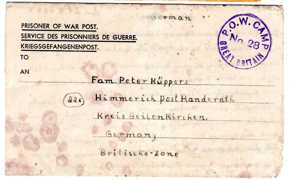 Feldpost GEFANGENENPOST POW CAMP GREAT BRITAIN (AA9975 - Bild 1 von 1