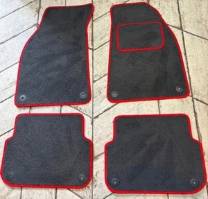 Alfombrillas Coche AUDI A6 04-09 & S LINE (NO QUATTRO) GRIS + ROJO ENCUADERNACIÓN 8 CLIPS - Imagen 1 de 6