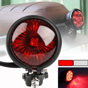 Motorrad Rücklicht Bremslicht Bremsleuchte Rot Heckleuchte Rund Blinker LED - Picture 1 of 14