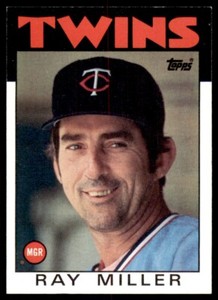1986 Topps Baseball Card Ray Miller Rookie F Minnesota Twins #381