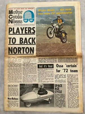 Motor Cycle News - 15 December 1971 - Barry Sheene, YDS7 - Vintage Newspaper - Image 1 of 4