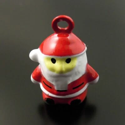 Lote de 10 dijes colgantes de latón rojo Navidad Santa Jingle Bells accesorios hágalo usted mismo Foto 1 de 4