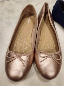 Cat & Jack Pink Rose Gold Ballet Flats Girl's Size 5 Good Used Condition GUC - Picture 1 of 5