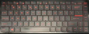 MSI GF65 Thin 95D GAMING LAPTOP KEYBOARD BACKLIT SINGLE REPLACEMENT KEYS KEYCAPS - Picture 1 of 5