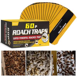 60 Pack Roach Traps,Roach Killer Indoor Infestation,Cockroach Killer Indoor H... - Picture 1 of 6
