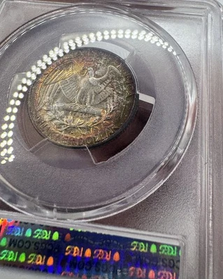 1957 D Washington Quarter PCGS MS67 Monster Toned Reverse Color on Obverse Also - Image 1 of 4