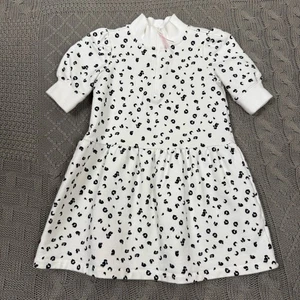 Janie & Jack Animal Print Black & White Short Sleeved Sweatshirt Dress ~ 18/24M - Picture 1 of 11