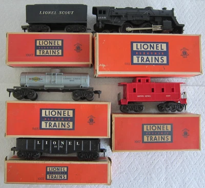 LIONEL POSGUERRA #1115 O-27 SCOUT SET 1949 CAJAS ORIGINALES - ¡HERMOSO! ¡ENVÍO DE $18! Foto 1 de 4