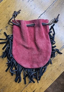 Vintage Suede Western Marble Bag Pouch - Picture 1 of 7