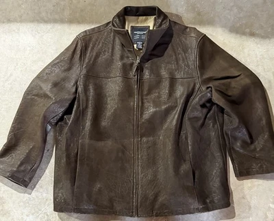 Chaqueta de cuero de piel de cordero marrón Pronto Uomo para hombre - talla 3 XL Foto 1 de 4