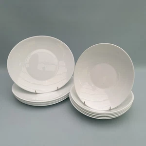 Bormioli Rocco Pure White 6 Pasta Bowls & 6 Dinner Plates Minimilist Dining - Picture 1 of 13