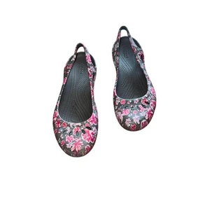 Crocs Kadee Graphic Slingback Damen 9 Blumen rosa grau Slipper Freizeit bequem - Bild 1 von 10