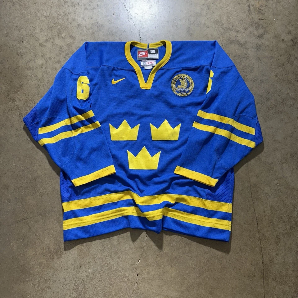 Camiseta deportiva de hockey vintage de Suecia talla 56 Niklas Kronwall Nike usada en juegos Foto 1 de 4