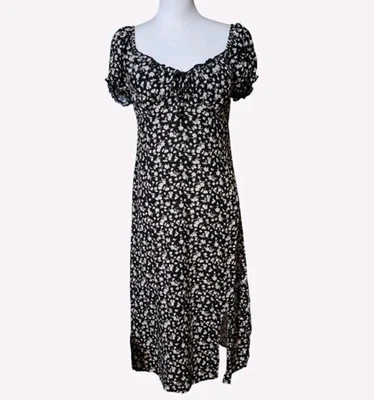 Milkmaid Jr M Y2K Floral Romantic Whimsigoth Fairy Grunge Midi Dress Cottage  - Image 1 of 4