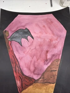 Pintura Original de Súcubo, Acuarela Y Tinta Roble Pintura Halloween - Imagen 1 de 3
