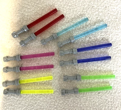 LEGO Star Wars Lightsaber Lote x12 - Yoda Luke Vader Jedi Sith - Colores Mezclados NUEVO Foto 1 de 2