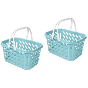 2 Count Toy Shopping Basket Storage Toys Plastic Grocery with Handle Small - Picture 1 of 12