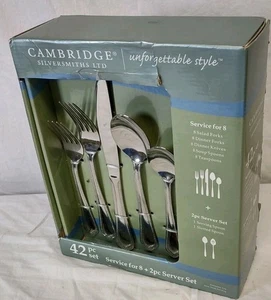 Cambridge Silversmiths KYRA MIRROR Flatware 42 PC Set BRAND NEW - Picture 1 of 8