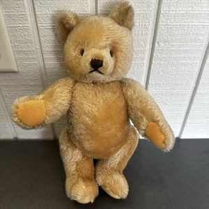 Oso de peluche articulado vintage Steiff dorado marrón tostado 14" con botón para la oreja usado en excelente estado - Imagen 1 de 20