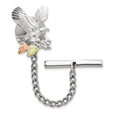 Landstrom's Mt. Rushmore Black Hills Silver 12k Gold Accents Eagle Pin Tie Tac Q - Image 1 of 4