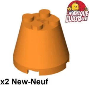 LEGO 2x Cone 3x3x2 Axle Hole Axle Orange 6233 New - Picture 1 of 1