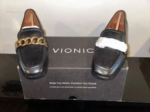 Vionic Women's Mizelle Black Leather Loafers Shoes Sz US 6 M New In Box - Picture 1 of 11