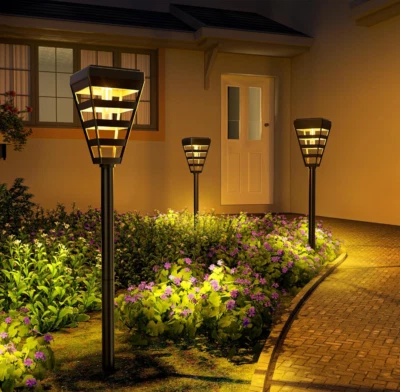 Solar Pathway Lights Outdoor 4 Pack Solar Lights Outdoor Waterproof IP65 - RGB - Image 1 of 4
