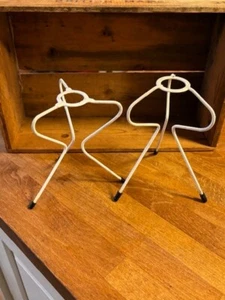 Vintage Pair White Wirework 1950’s Tripod Lamp Bases – Atomic Design – Retro! - Picture 1 of 5