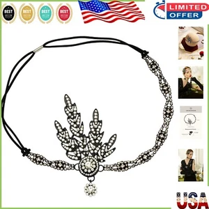 Art Deco Flapper Pearl Headpiece with Rhinestones for 1920s Gatsby Parties - Picture 1 of 8